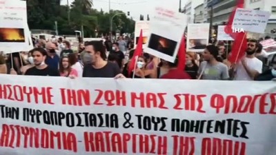devam eden orman yanginlari -  - Yunanistan’daki orman yangınları hükümet karşıtı protestoya neden oldu Videosu